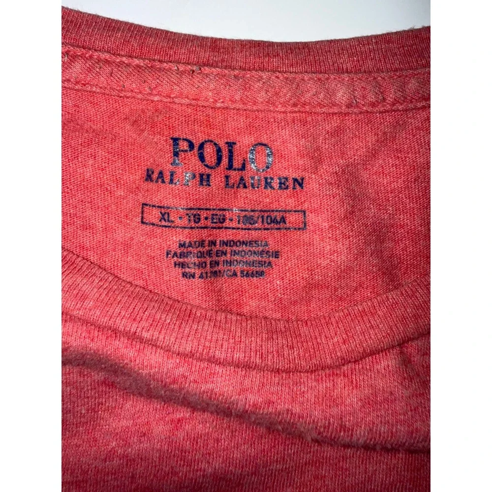 Polo Ralph Lauren Mens XL T-Shirt Heather Red Regular Fit Preppy Classic Logo